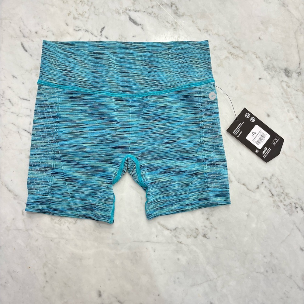 Avia Turquoise Blue Space-Dye Kids Athletic Shorts